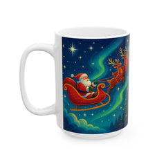 Personalized Santa Sleigh Christmas Mug – Custom Name Holiday Gift