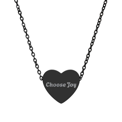 Engraved Heart Necklace – Inspirational Sayings