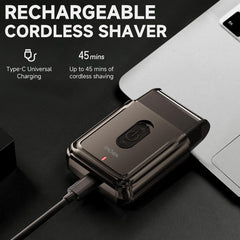 Ultra-Portable Electric Shaver with Precision Floating Blade & Pop-Up Trimmer