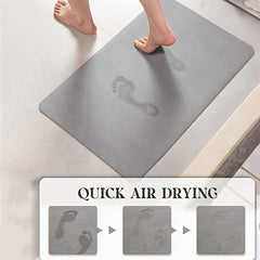 Non-Slip Quick-Dry Diatomite Bathroom Rug with Clover Pattern, 50x80cm