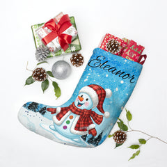 Personalized Snowman Christmas Stocking – Custom Name Holiday Decor