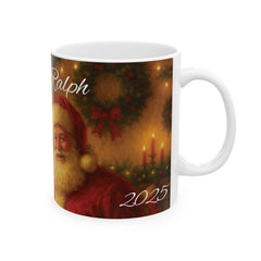 Festive Santa Ceramic Mug - Holiday Gift, Christmas Coffee Cup, Seasonal Decor, Winter Hot Beverage