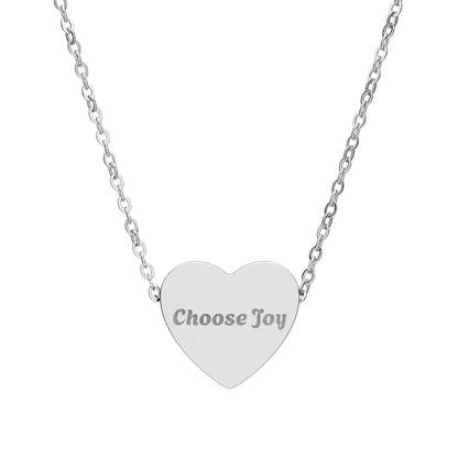 Engraved Heart Necklace – Inspirational Sayings