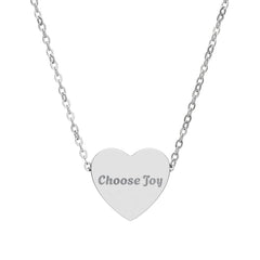 Engraved Heart Necklace – Inspirational Sayings