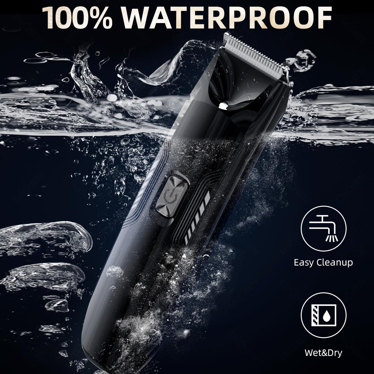 Men’s Electric Body Hair Trimmer – Waterproof, Ceramic Blades, and LED Light
