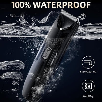 Men’s Electric Body Hair Trimmer – Waterproof, Ceramic Blades, and LED Light