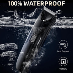 Men’s Electric Body Hair Trimmer – Waterproof, Ceramic Blades, and LED Light