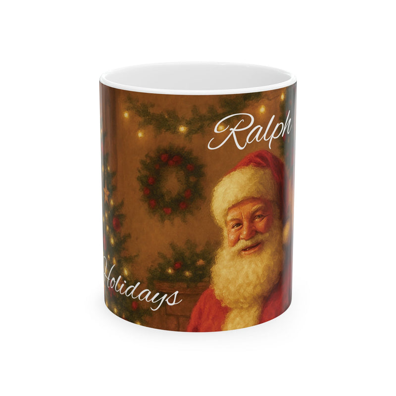 Festive Santa Ceramic Mug - Holiday Gift, Christmas Coffee Cup, Seasonal Decor, Winter Hot Beverage
