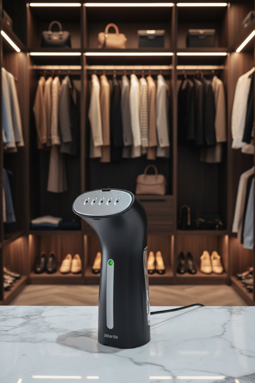 360° Anti-Spill Travel Clothes Steamer – Ultra-Fast Heat-Up, Portable & Powerful Wrinkle Remover