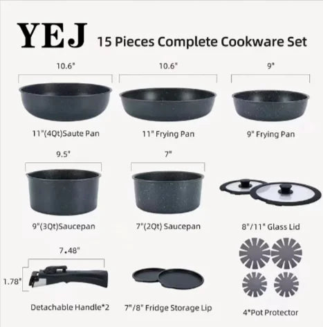 15-Piece StoneTouch Non-Stick Cookware