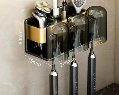 Bathroom Wall Organizer for Toothbrush & Cup