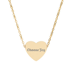 Engraved Heart Necklace – Inspirational Sayings