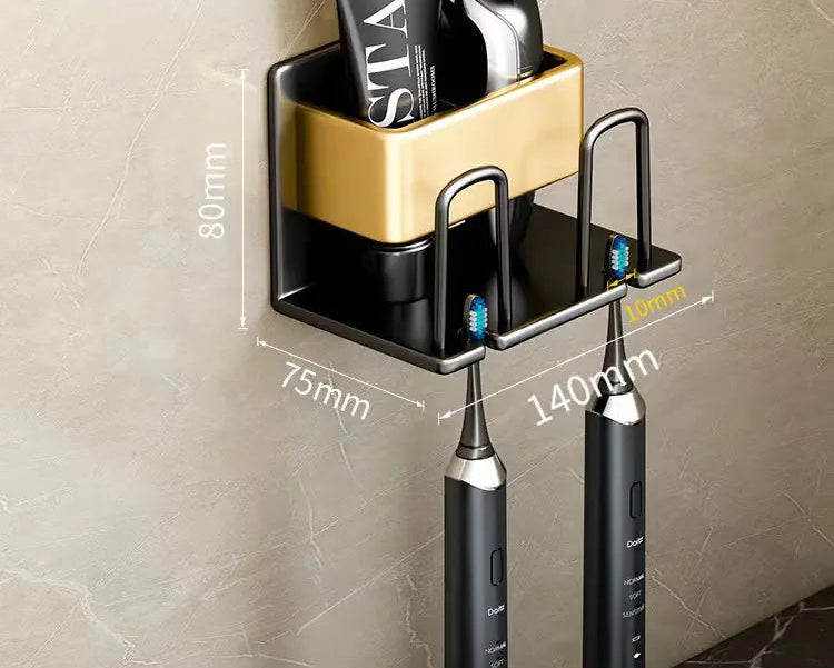 Bathroom Wall Organizer for Toothbrush & Cup