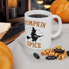 Pumpkin Spice Ceramic Mug, Perfect for Fall, Halloween Gift, Cozy Coffee Cup, Seasonal Decor, Witch Themed Mug