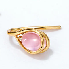 Nature's Whisper Rose Quartz Drop Earrings