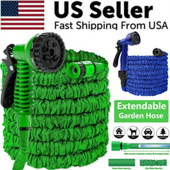 Heavy-Duty Expandable Garden Hose with Nozzle – 25FT to 100FT
