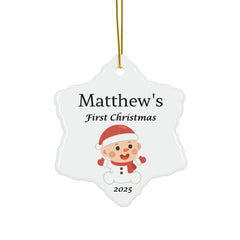 Personalized Baby’s First Christmas Ornament – Custom Photo or Footprint