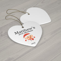 Personalized Baby’s First Christmas Ornament – Custom Photo or Footprint