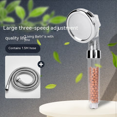 Eco-Friendly 3-Speed Anion Shower Head with Water-Saving Filtration