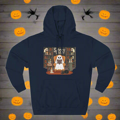 Cozy Spooky Ghost Fleece Hoodie – Cute Halloween Fall Gift