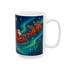 Personalized Santa Sleigh Christmas Mug – Custom Name Holiday Gift