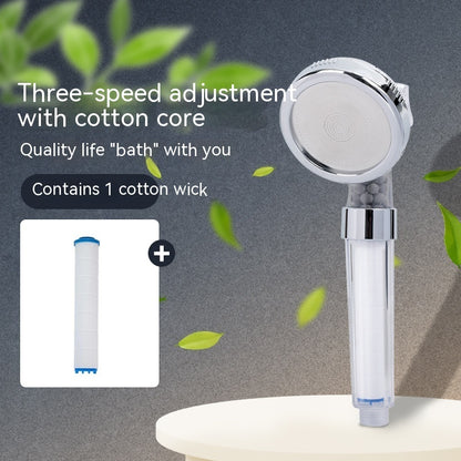 Eco-Friendly 3-Speed Anion Shower Head with Water-Saving Filtration