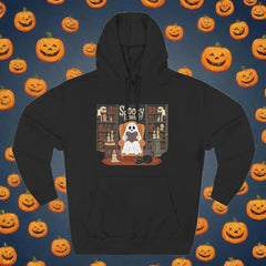 Cozy Spooky Ghost Fleece Hoodie – Cute Halloween Fall Gift