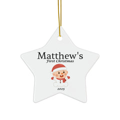 Personalized Baby’s First Christmas Ornament – Custom Photo or Footprint