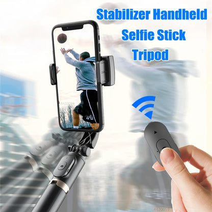 Roreta 2023 Gimbal Stabilizer Selfie Stick – Foldable Wireless Tripod, Bluetooth Shutter, for iOS & Android | UniqSnaz