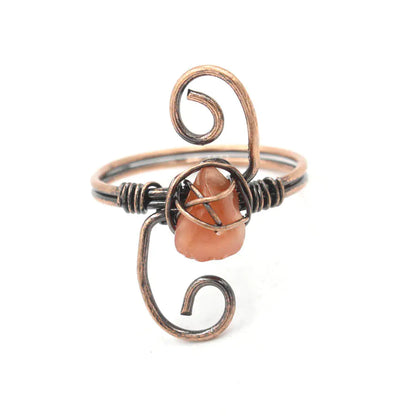 Copper Stone Crystal S-Ring