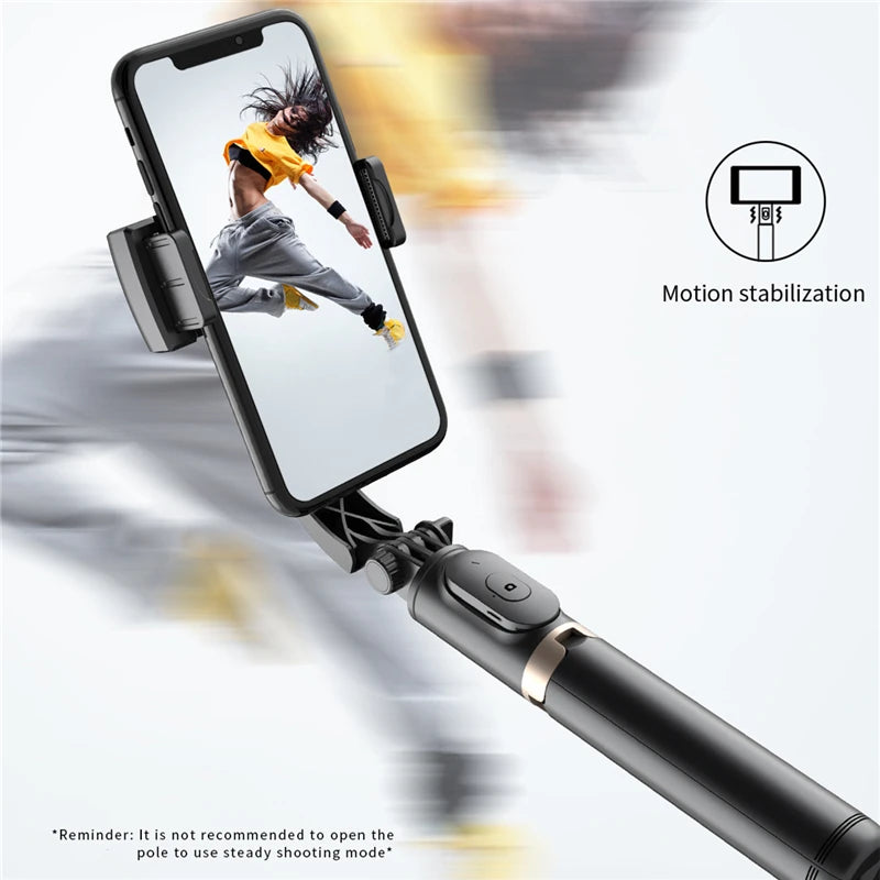 Roreta 2023 Gimbal Stabilizer Selfie Stick – Foldable Wireless Tripod, Bluetooth Shutter, for iOS & Android | UniqSnaz
