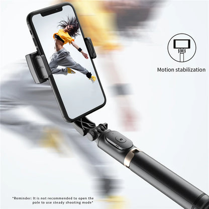 Roreta 2023 Gimbal Stabilizer Selfie Stick – Foldable Wireless Tripod, Bluetooth Shutter, for iOS & Android | UniqSnaz