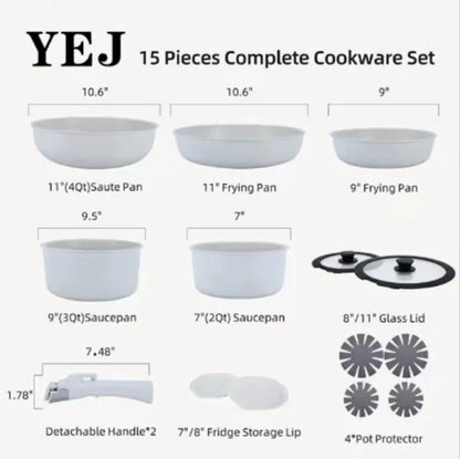 15-Piece StoneTouch Non-Stick Cookware