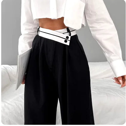 Ladies' Black Wide Trousers