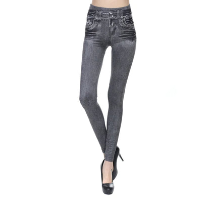 Chic Women's Denim-Style Leggings
