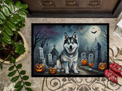 Malamute Halloween Welcome Mat