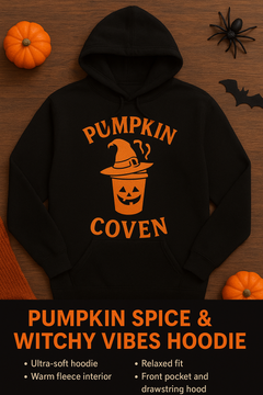 🎃Pumpkin Coven Hoodie – Halloween Fall Pullover Sweatshirt