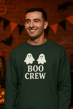 Boo Crew Halloween Sweatshirt – Gildan G180 Cozy Ghost Crewneck