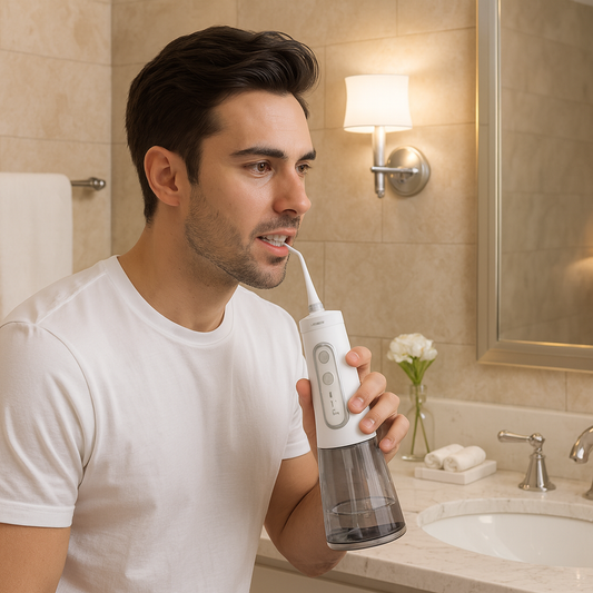 Black & White Oral Irrigator – Deep Cleaning Water Flosser for Healthy Gums