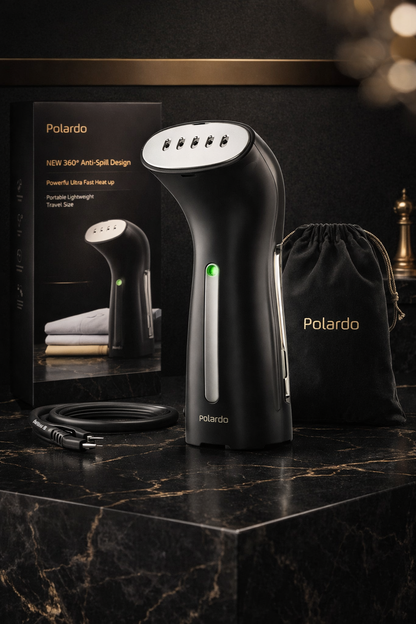 360° Anti-Spill Travel Clothes Steamer – Ultra-Fast Heat-Up, Portable & Powerful Wrinkle Remover