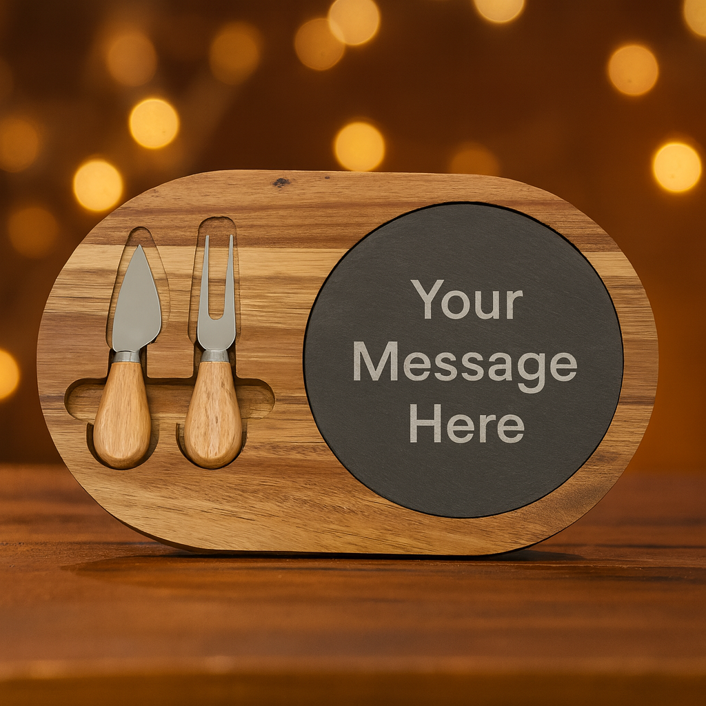 Personalized Acacia Charcuterie Board with Slate