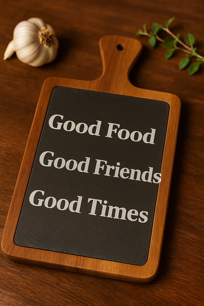 Personalized Acacia Charcuterie Board with Slate