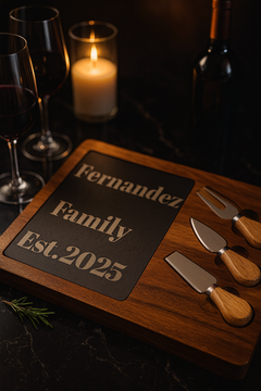 Personalized Acacia Charcuterie Board with Slate
