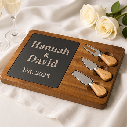 Personalized Acacia Charcuterie Board with Slate