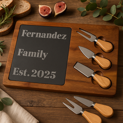 Personalized Acacia Charcuterie Board with Slate