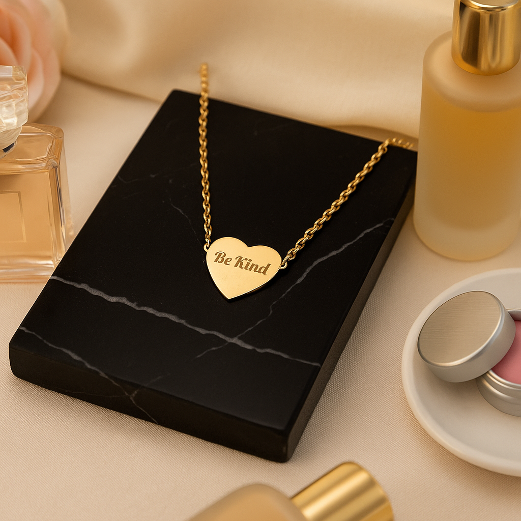 Engraved Heart Necklace – Inspirational Sayings