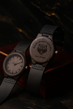 Personalized Engraved Wooden Watch – Custom Image & Message Gift for Him