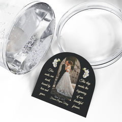 Personalized Wedding Snow Globe – Custom Photo, Quote & Date Keepsake Gift for Couples