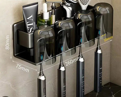 Bathroom Wall Organizer for Toothbrush & Cup