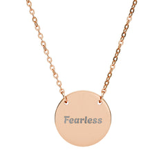 Brave Soul Black Pendant Necklace – Inspirational Engraved Gift for Women
